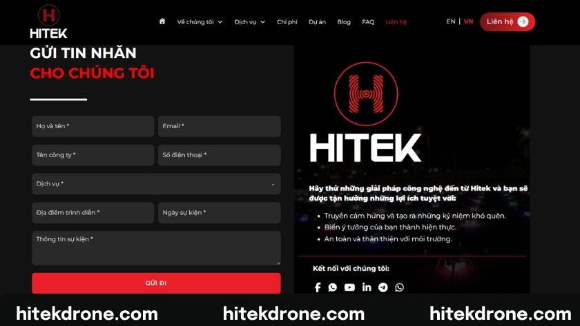 Liên hệ Hitek Drone để được báo giá chi tiết