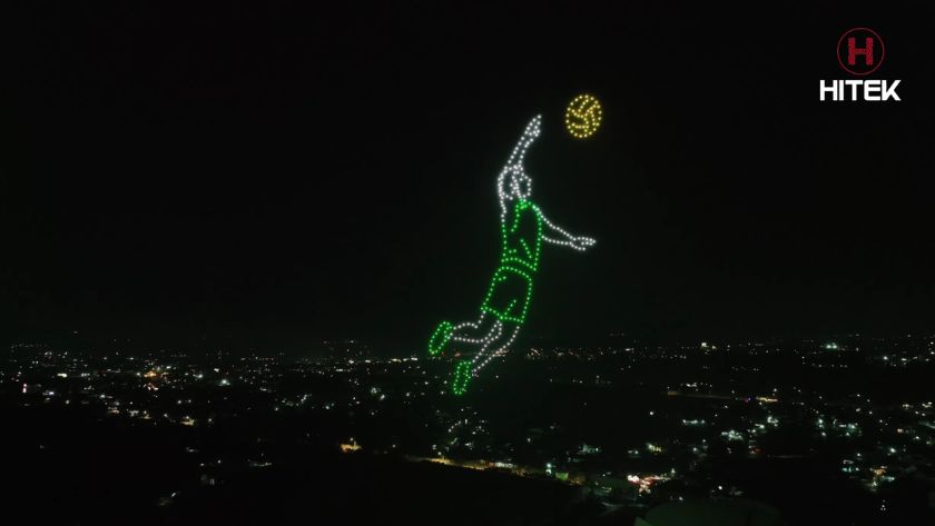 Cầu thủ bóng chuyền drone light show