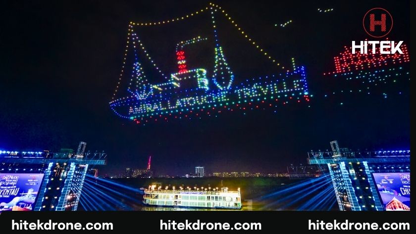 Lễ hội sông nước TPHCM được Hitek Drone tái hiện trên bờ sông Sài Gòn