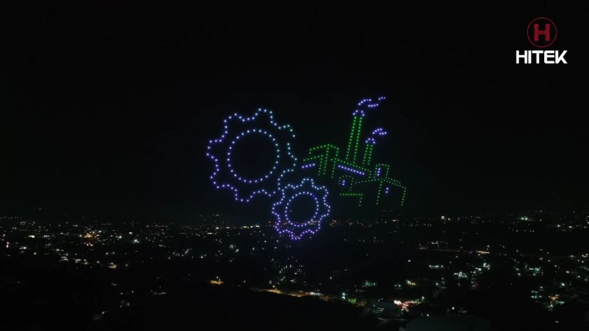 Hình ảnh nhà máy biểu tượng cho Đồng Nai mới trong drone light show