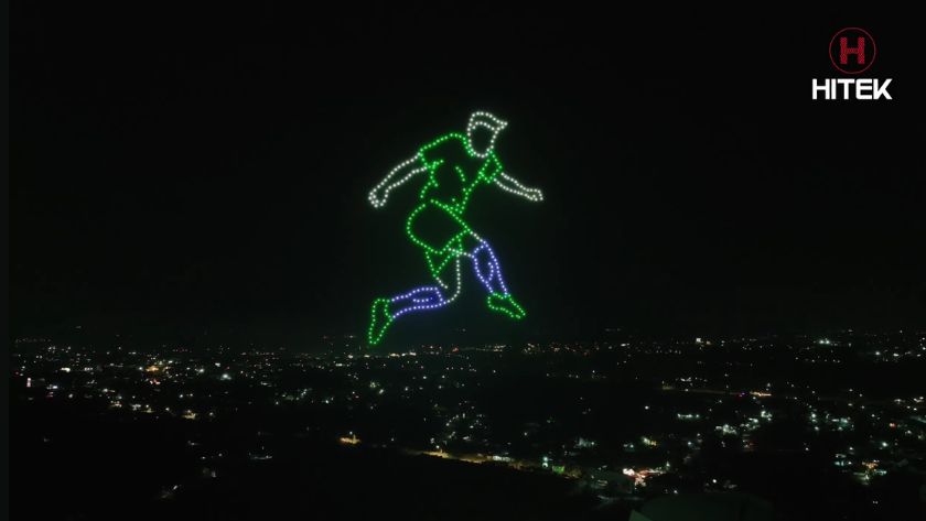 Hình ảnh cầu thủ bóng đá drone light show