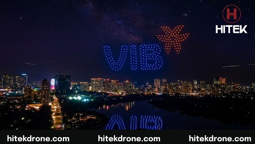 Hitek Drone thực hiện Drone Light Show kỷ niệm 29 năm thành lập VIB