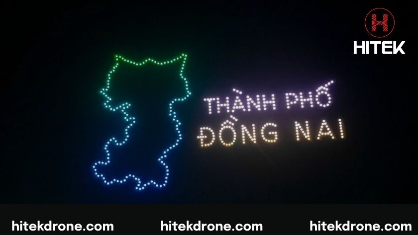 A simulated map of the new Dong Nai City at the drone show