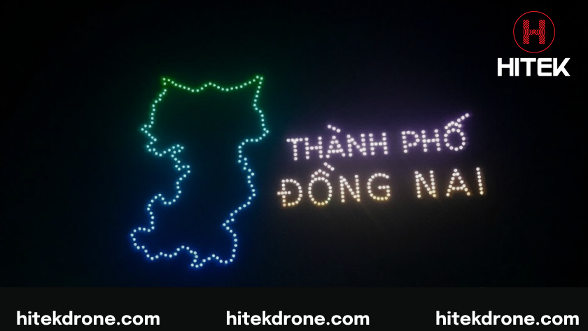Hoạt cảnh bản đồ Đồng Nai trong drone show 400 con